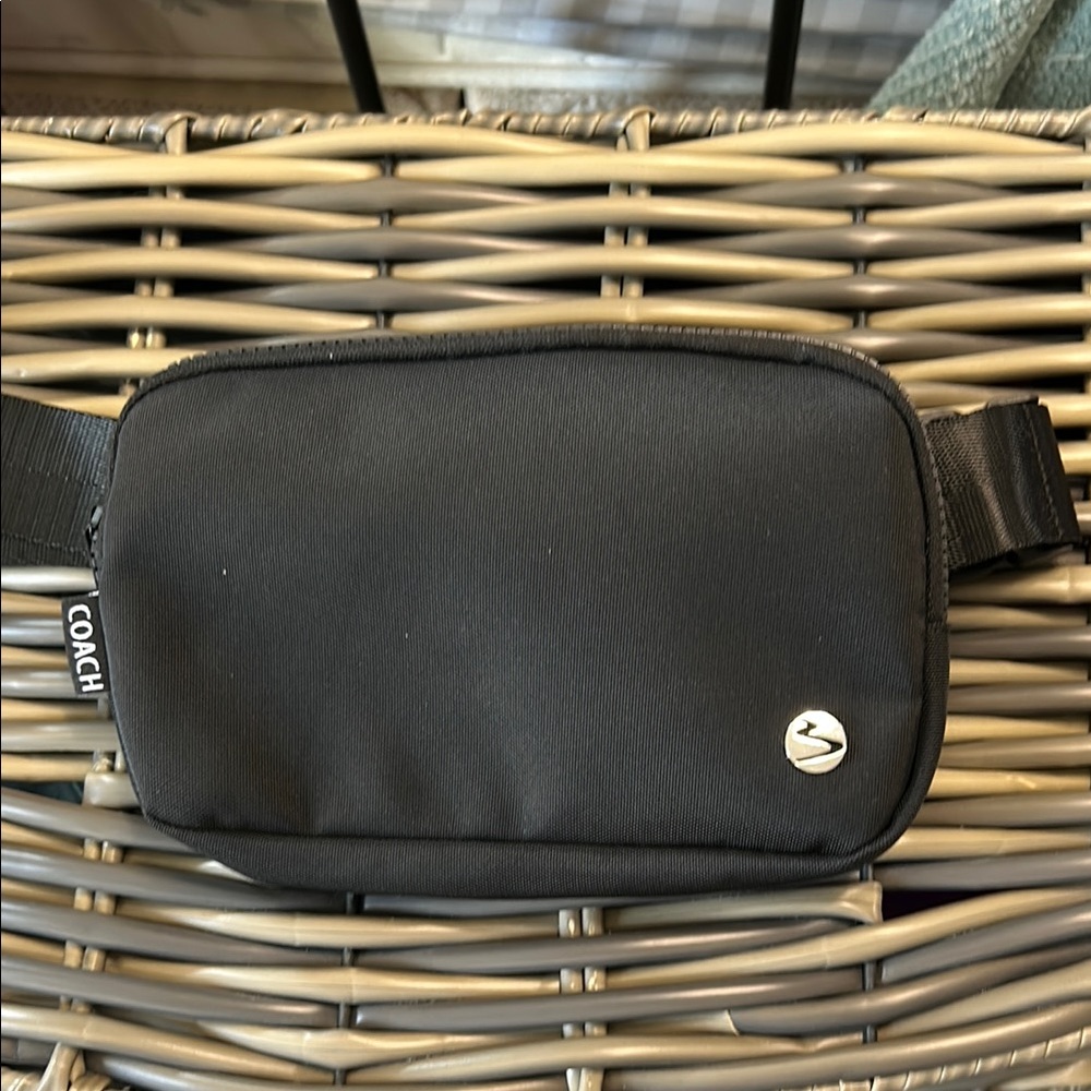 Black Crossbody Bag with Smooth Synthetic Finish